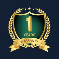 1 years warranty badges, logo, symbol, label and image vector