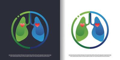 lungs logo design with creative concept premium vector