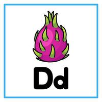 dragon fruit alphabet d illustration vector