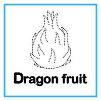 tracing dragon fruit alphabet illustration vector