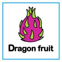 flat dragon fruit alphabet illustration vector