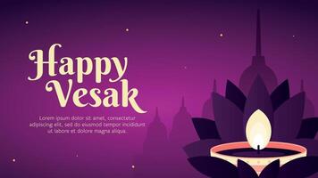 Gradient vesak banner template design vector