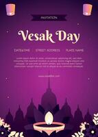 Gradient vesak vertical poster template design vector