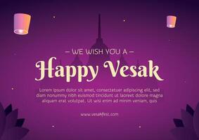 Gradient vesak greeting card template design vector