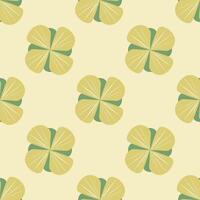 A pattern of yellow flowers with green leaves vector