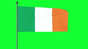 3D Illustration of The national flag of Ireland, 'the tricolour' Irish tricolour, is the national flag and ensign of the Republic of Ireland. video