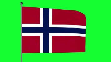 3D Illustration of The flag of Norway is red with an indigo blue Scandinavian cross fimbriated in white that extends to the edges of the flag video