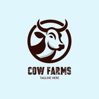 Cow logo template illustration design. Farm animal logo symbol. vector