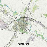 Zaragoza Spain map poster art vector