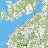 Vigo Spain map poster art vector