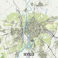 Sevilla Spain map poster art vector