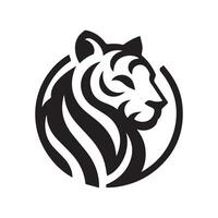 minimalist tiger logo on a white background vector