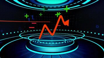 Economy news background indicators of trade indices on the stock exchanges. Halftone effect video