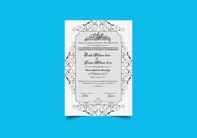 Muslim Or Islamic Marriage Certificate Design Template vector