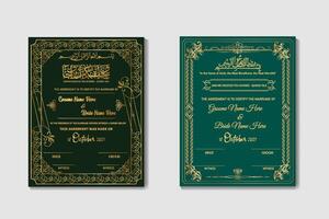 Islamic marriage certificate Template design vector