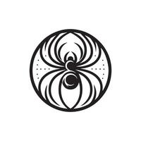 minimalist spider logo on a white background vector