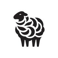 minimalist sheep logo on a white background vector