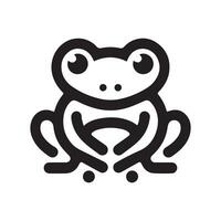 minimalist frog logo on a white background vector