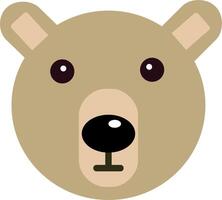 Cute bear face flat style vector