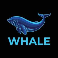 whale modern flat minimalist logo vector