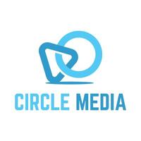 circle media flat logo design vector