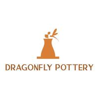 dragonfly pottery flat modern logo vector