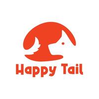 happy tail flat modern logo vector