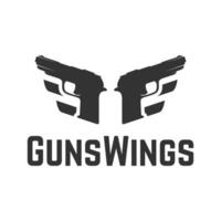 gun wings flat modern logo vector