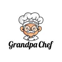 abuelo cocinero logo mascota ilustración vector