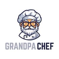 grandpa chef logo mascot illustration vector