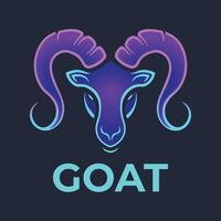 goat head flat minimalist logo vector