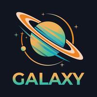 galaxy flat modern minimalist logo vector