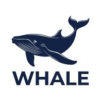 whale modern flat minimalist logo vector