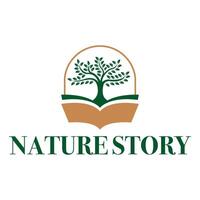 nature library flat modern logo vector