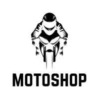 tienda de motos plano moderno minimalista logo vector