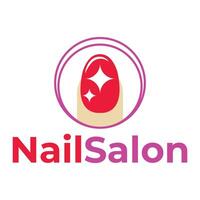 nail salon flat modern logo vector