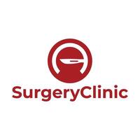 cirugía clínica plano minimalista logo vector