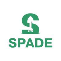 spade flat modern minimalist logo vector