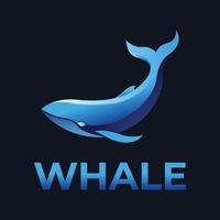 big whale modern minimalist logo vector
