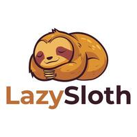 sloth mascot logo cute illustration vector