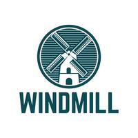 windmill minimalist flat modern logo vector