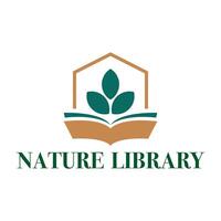 nature library flat modern logo vector