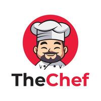 the chef chibi mascot illustration vector