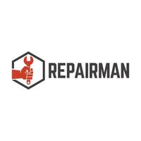 repairman flat minimalist modern logo vector