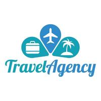 travel agency flat minimalist logo vector