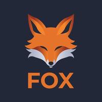 fox head flat minimalist logo vector