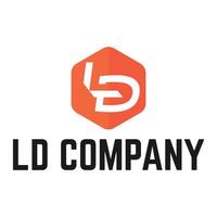 LD letter flat minimalist logo vector