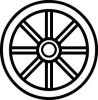 Wheel black line style illustration vector