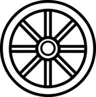 Wheel black line style illustration vector