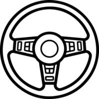 Steering Wheel black line style image vector